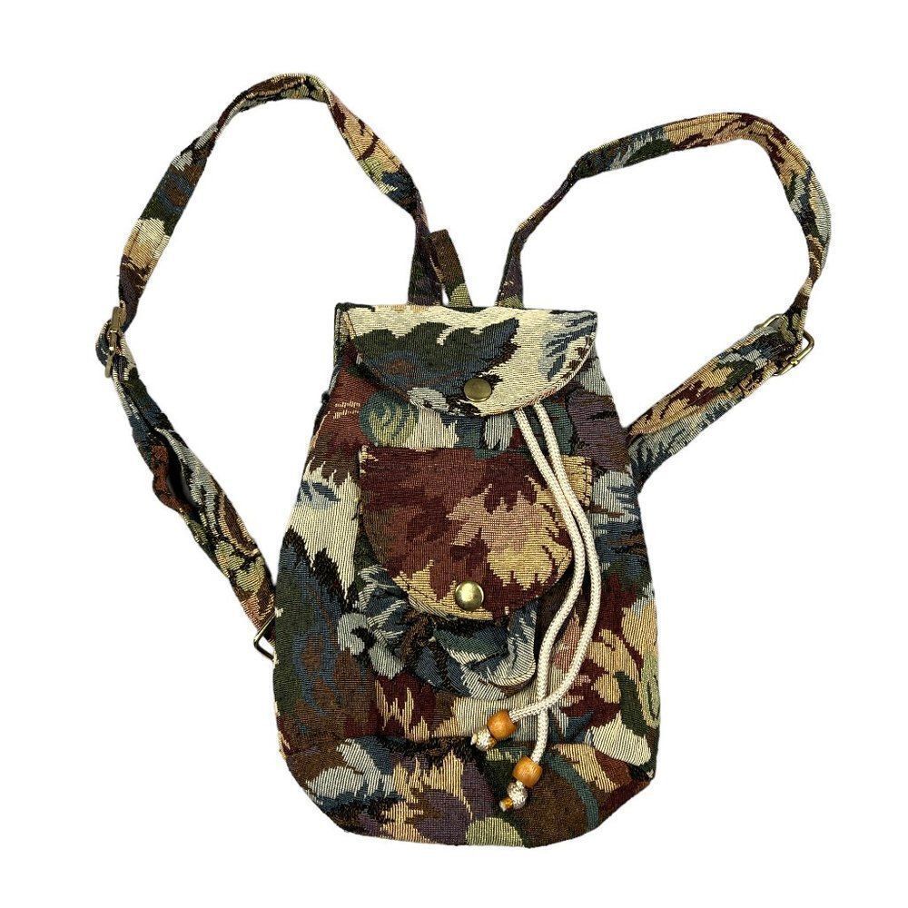 Made in USA Women's‎ Vintage Floral Tapestry Mini Backpack